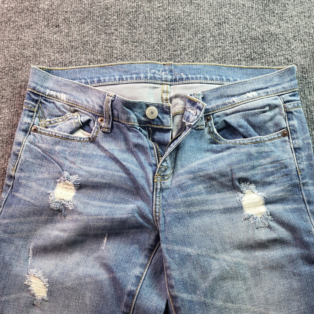 London Jean Womens Jeans Blue Flare Distressed Ripped Denim Size 6 - Picture 8 of 13
